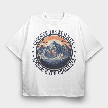 Mountains Text Vintage, Tricou Oversize Barbati (Unisex)