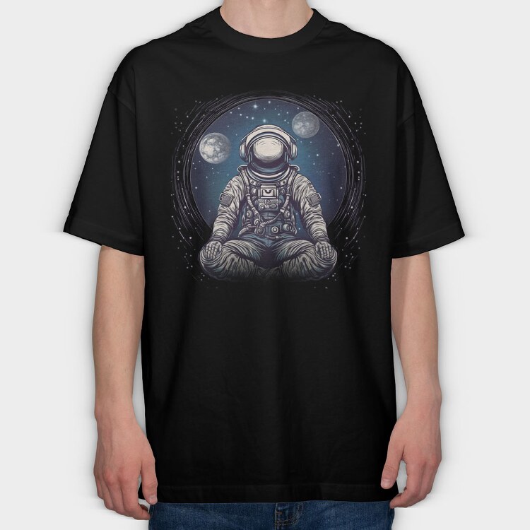 Astronaut Meditation, Tricou Oversize Barbati (Unisex)