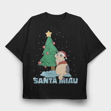 Chistmas Cat, Tricou Oversize Barbati (Unisex)
