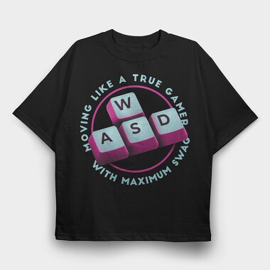 Moving Live a True Gamer, Tricou Oversize Barbati (Unisex)