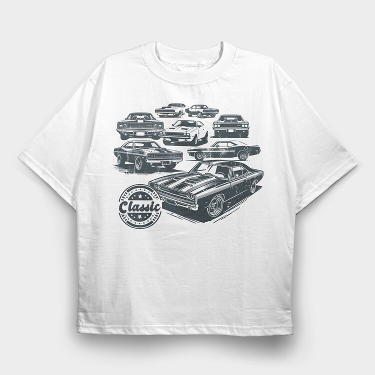Musclecars, Tricou Oversize Barbati (Unisex)