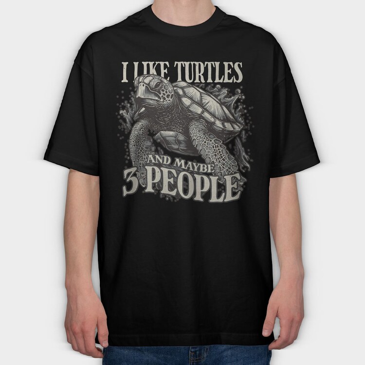 I Love Turtles, Tricou Oversize Barbati (Unisex)
