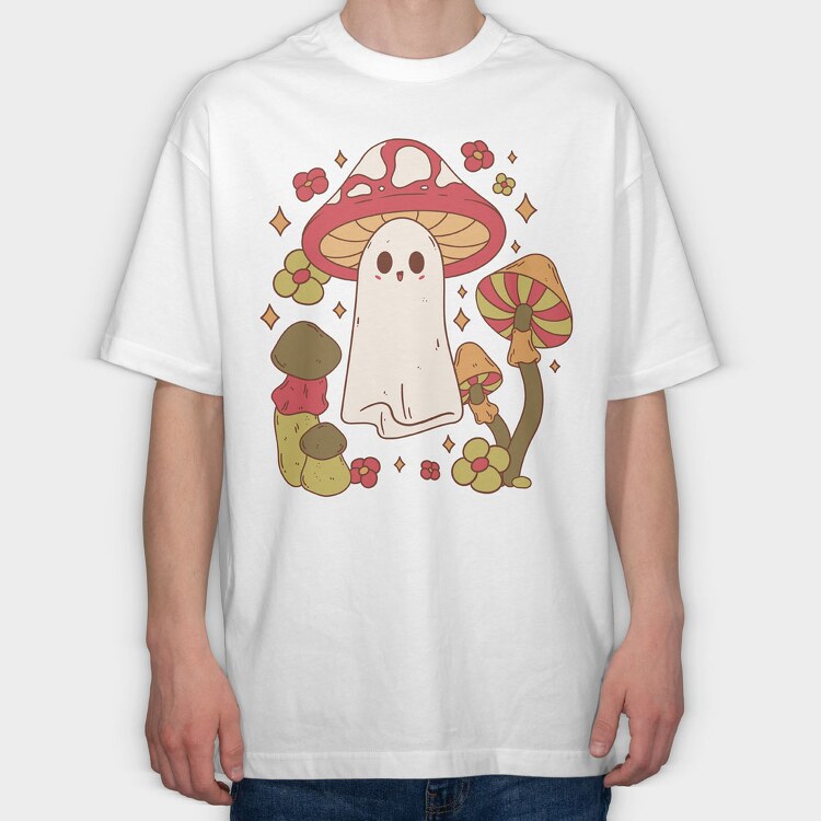 Mushroom Ghost, Tricou Oversize Barbati (Unisex)