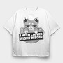 I Need Cofee Right Meow, Tricou Oversize Barbati (Unisex)