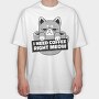 I Need Cofee Right Meow, Tricou Oversize Barbati (Unisex)