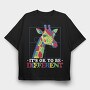 Autism Giraffe, Tricou Oversize Barbati (Unisex)