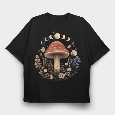 Mushroom Moon Flowers, Tricou Oversize Barbati (Unisex)