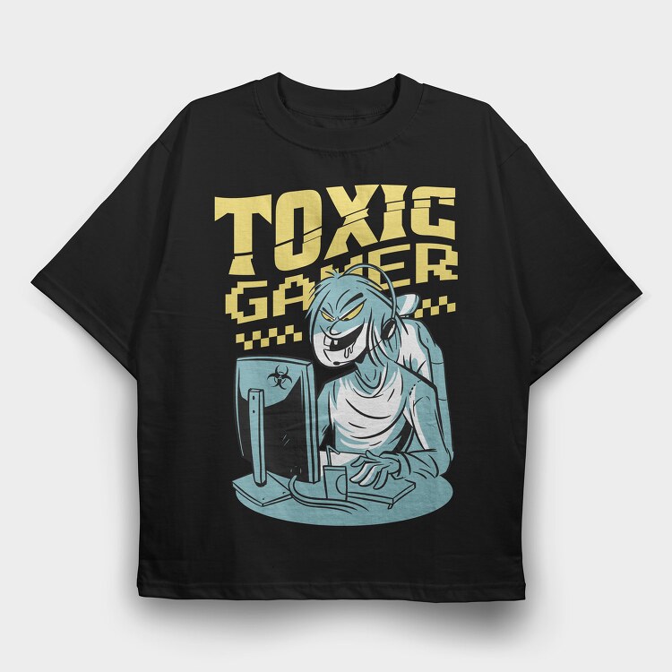 Toxic Gamer, Tricou Oversize Barbati (Unisex)