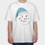 Christmas Snowman Faces 4, Tricou Oversize Barbati (Unisex)