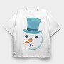 Christmas Snowman Faces 5, Tricou Oversize Barbati (Unisex)