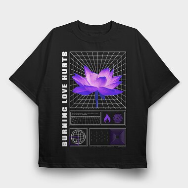 Trap Burning Flower, Tricou Oversize Barbati (Unisex)