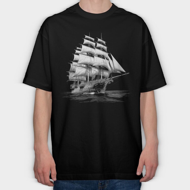 Sail Ship, Tricou Oversize Barbati (Unisex)