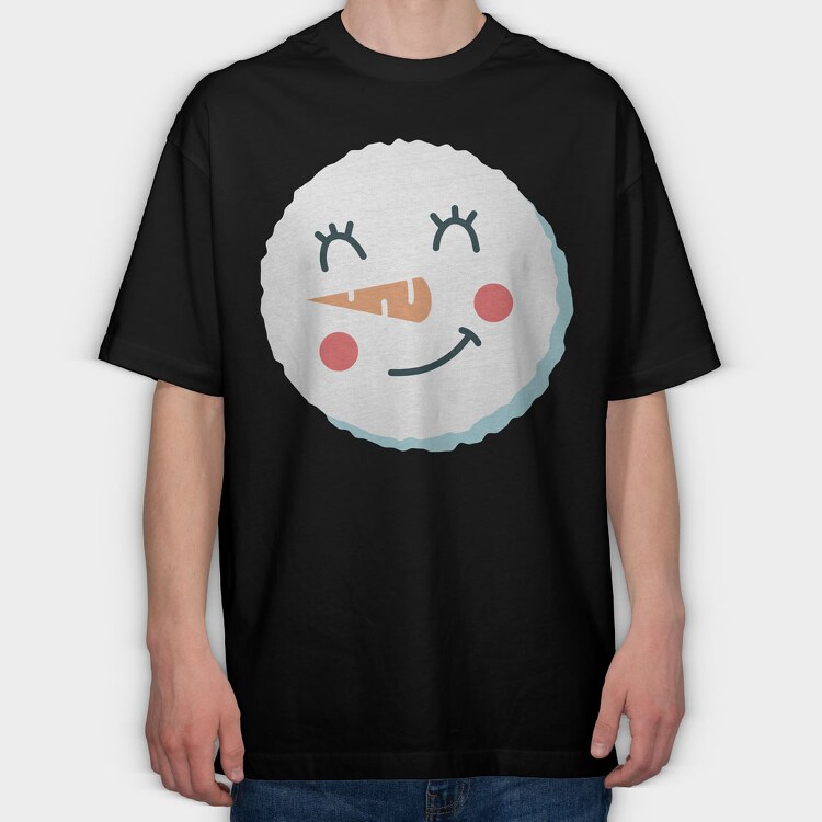 Christmas Snowman Faces 8, Tricou Oversize Barbati (Unisex)