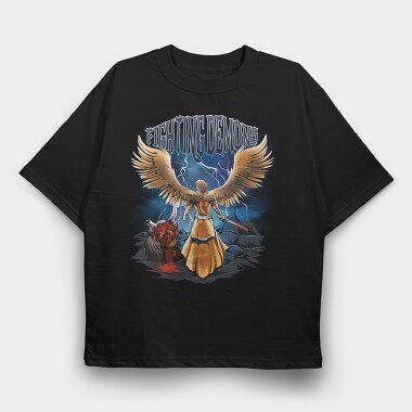 Fighting Demons, Tricou Oversize Barbati (Unisex)