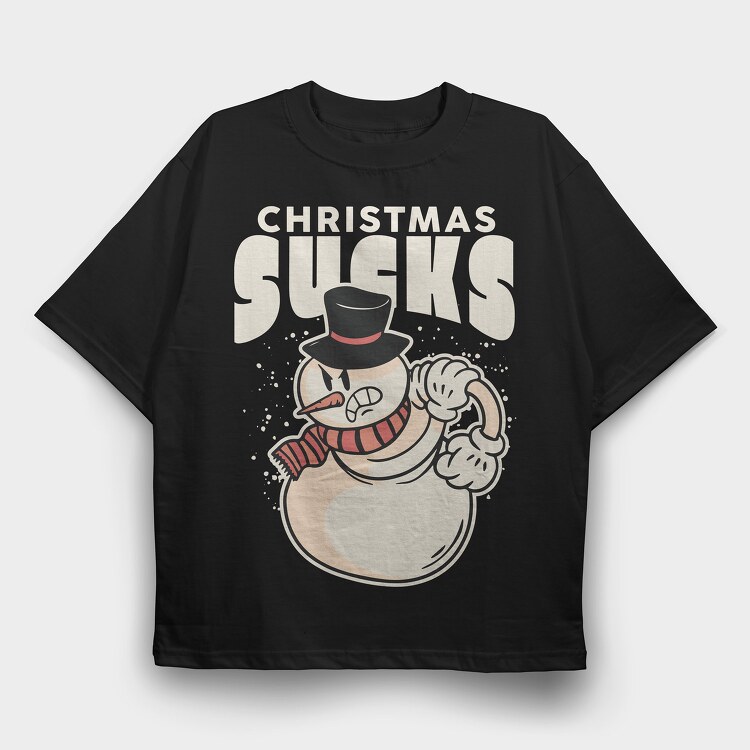 Christmas Sucks Snowman, Tricou Oversize Barbati (Unisex)
