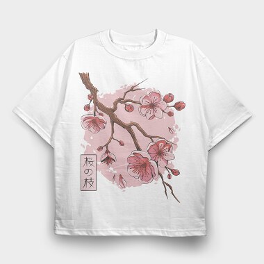 Sakura Blossom Flower, Tricou Oversize Barbati (Unisex)