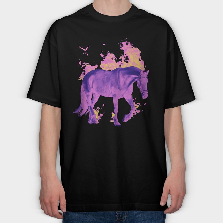 Fire Horse, Tricou Oversize Barbati (Unisex)