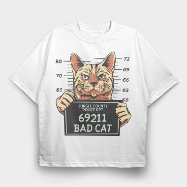 Bad Cat, Tricou Oversize Barbati (Unisex)