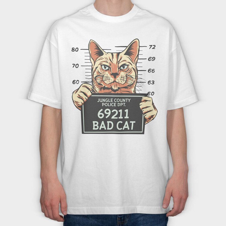 Bad Cat, Tricou Oversize Barbati (Unisex)
