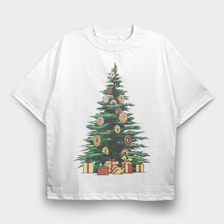 Christmas Tree Donuts, Tricou Oversize Barbati (Unisex)