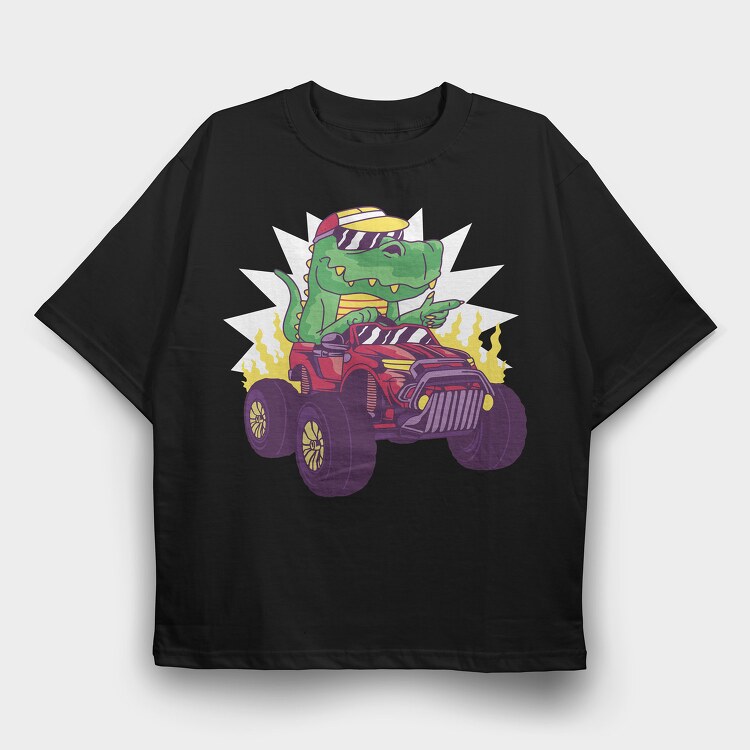 Trex Monster Truck, Tricou Oversize Barbati (Unisex)