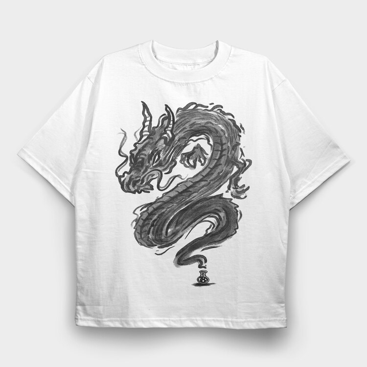 Ink Dragon, Tricou Oversize Barbati (Unisex)