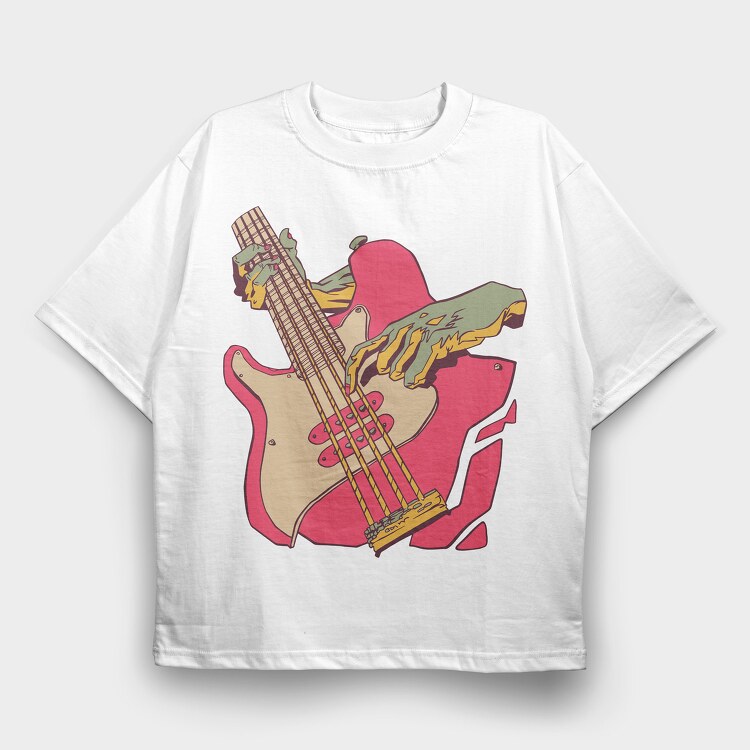 Bass Guitar, Tricou Oversize Barbati (Unisex)