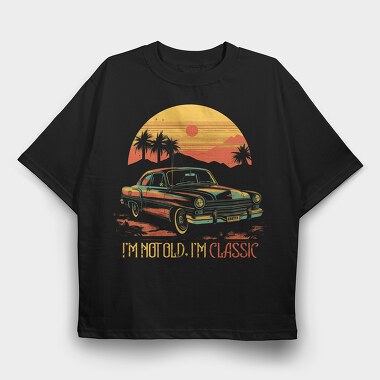 Classic Vintage Car, Tricou Oversize Barbati (Unisex)