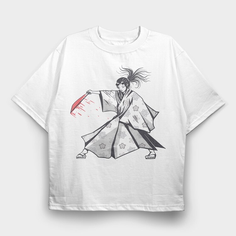 Samurai Woman Finisher, Tricou Oversize Barbati (Unisex)
