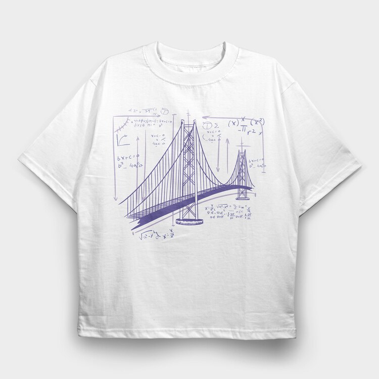 San Francisco Bridge, Tricou Oversize Barbati (Unisex)
