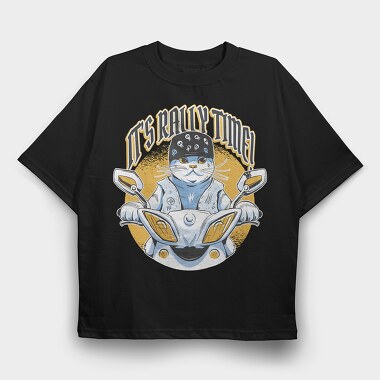Its Rally Time Cat, Tricou Oversize Barbati (Unisex)