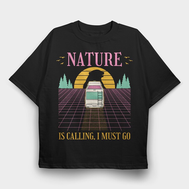 Nature Vaporwave, Tricou Oversize Barbati (Unisex)