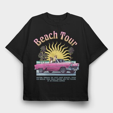 Beach Tour, Tricou Oversize Barbati (Unisex)