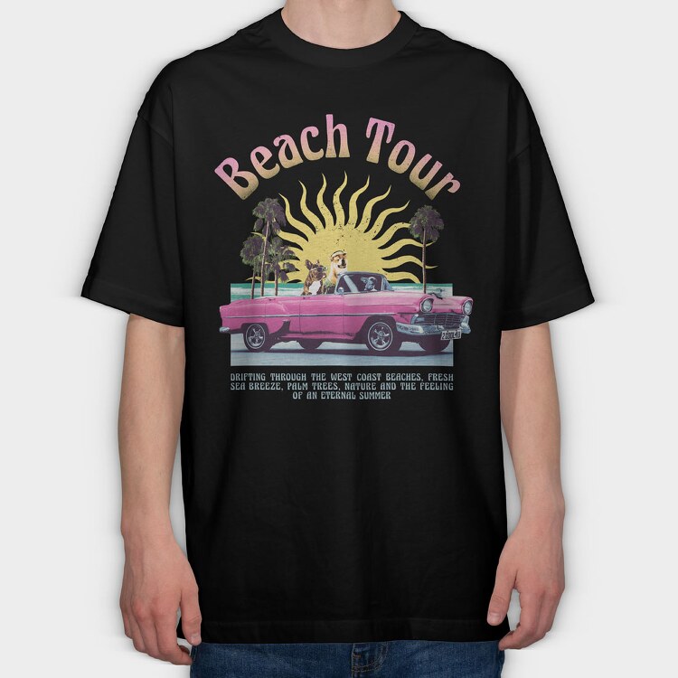 Beach Tour, Tricou Oversize Barbati (Unisex)