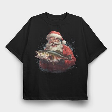 Santa Claus Fish, Tricou Oversize Barbati (Unisex)