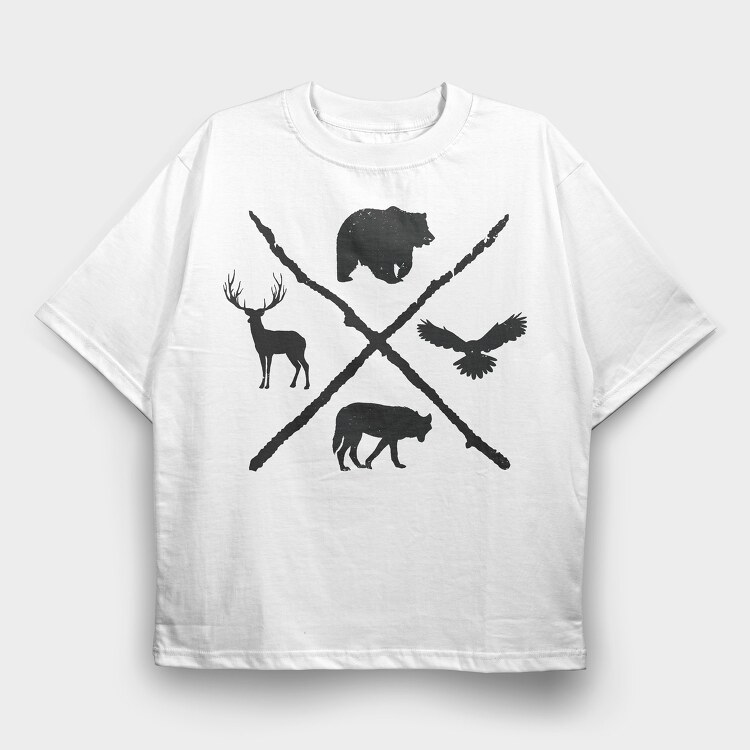 Forest Animals, Tricou Oversize Barbati (Unisex)