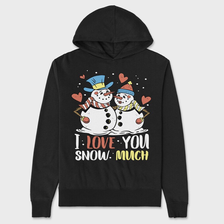 Snowman Love, Hanorac Oversize Barbati (Unisex)