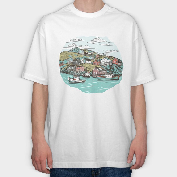 New Found Land Harbour, Tricou Oversize Barbati (Unisex)