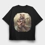 Bear Guitar Cottagecore, Tricou Oversize Barbati (Unisex)