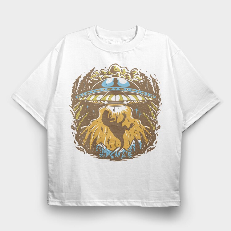Ufo Dinosaurs, Tricou Oversize Barbati (Unisex)