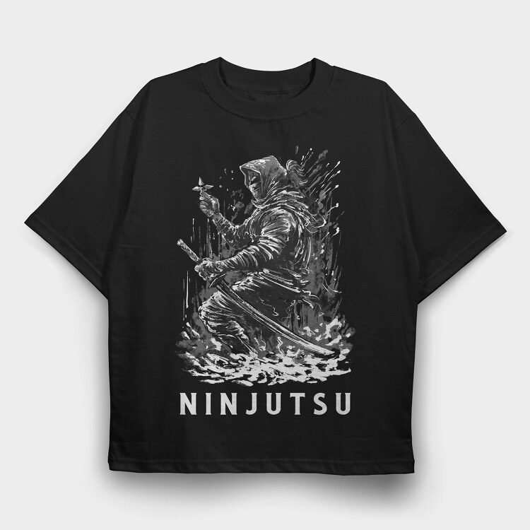 Ninjutsu, Tricou Oversize Barbati (Unisex)