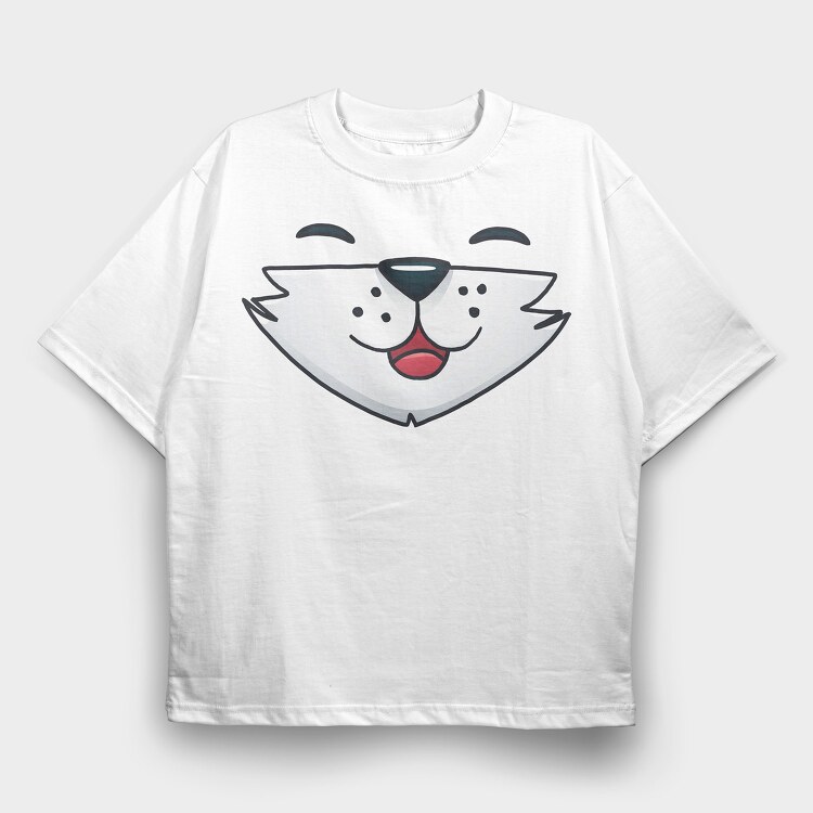 Fox Face Mask, Tricou Oversize Barbati (Unisex)