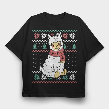 Ugly Sweater Llama, Tricou Oversize Barbati (Unisex)