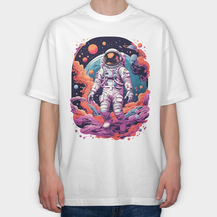 Colorful Astronaut Space, Tricou Oversize Barbati (Unisex)