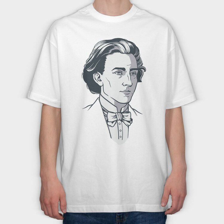 Frederic Chopin, Tricou Oversize Barbati (Unisex)