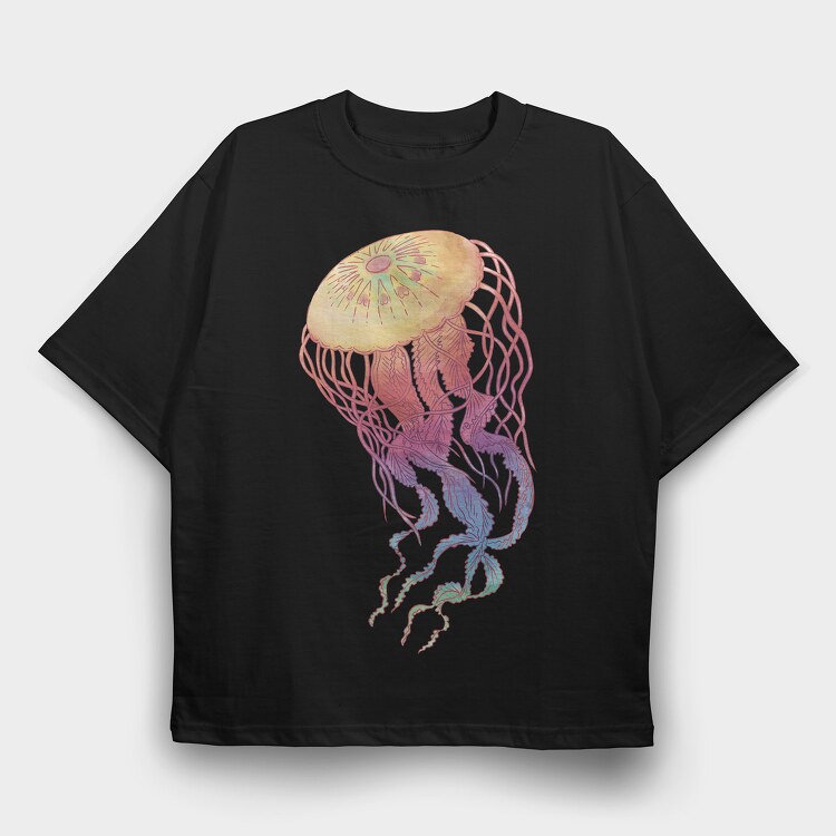Jellyfish Colorful, Tricou Oversize Barbati (Unisex)