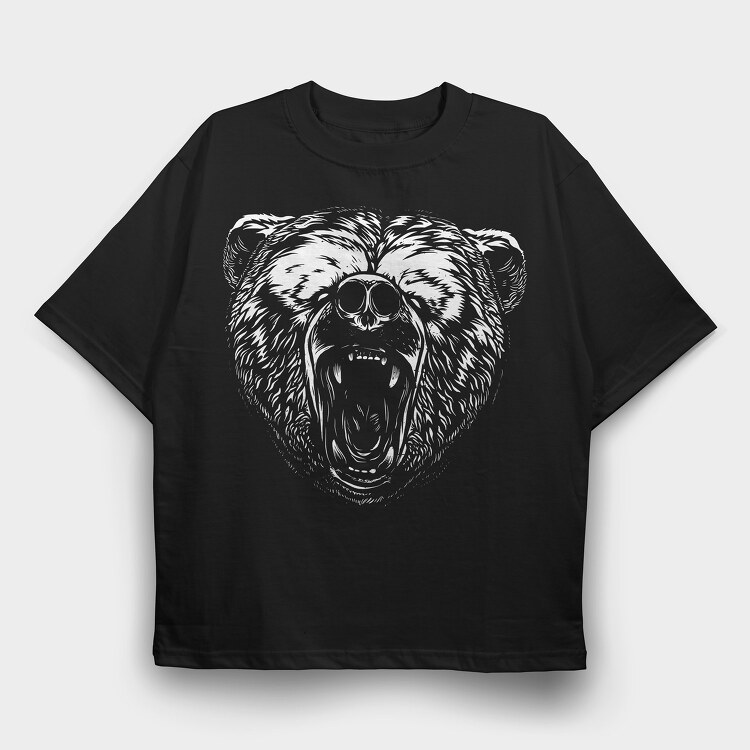 Bear White, Tricou Oversize Barbati (Unisex)