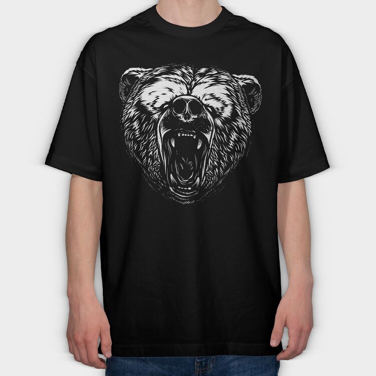Bear White, Tricou Oversize Barbati (Unisex)