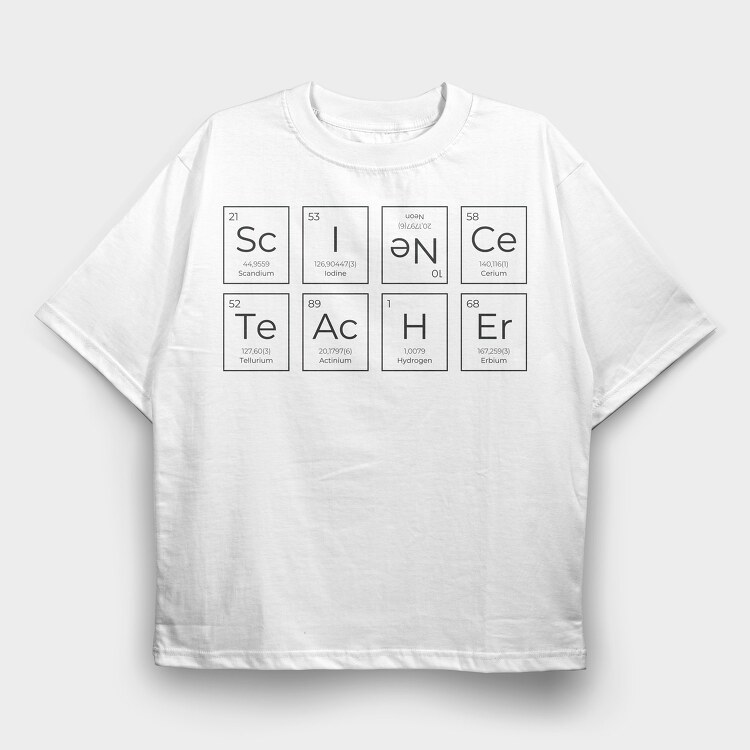 Science Teacher Elements, Tricou Oversize Barbati (Unisex)