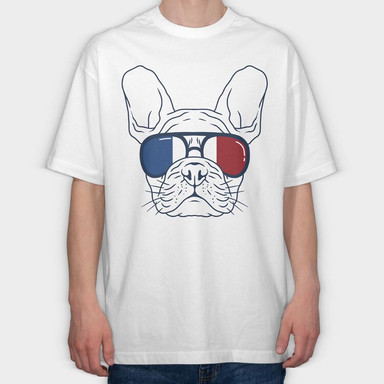 Frenchie Dog, Tricou Oversize Barbati (Unisex)